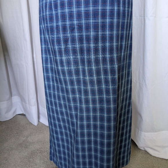 Faded Glory Blue Plaid Button Up Maxi Dress Large - Picture 5 of 7